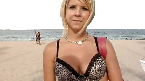 British blonde college teen pick up on...