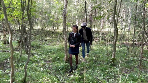 a black guy showed his cock in the bushes...